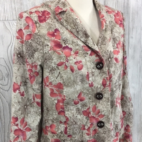 rqt Floral Blazer Tan & Pink Size 14 - Picture 3 of 9